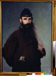 Retrato del artista Alexander Litovtchenko (1835-1890). (Retrato del artista A.Litovchenko). Pintura de Ivan Nikolayevich Kramskoi (1837-1887), huile sur toile de Alexander Dimitrievitch Litovtchenko