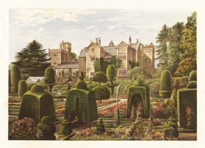 Levens Hall, Cumbria, Inglaterra. ,1880 (grabado)