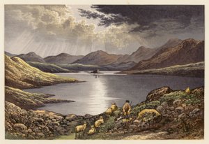 Paisajes de lagos escoceses: Loch Doon (litografía en color) de Alexander Francis (after) Lydon