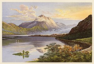 Paisajes de lagos escoceses: Loch Maree (litografía en color) de Alexander Francis (after) Lydon