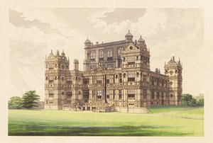 Wollaton Hall, Nottingham, Inglaterra. ,1880 (grabado)