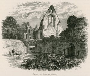 Abadía de Dryburgh, desde el patio del claustro