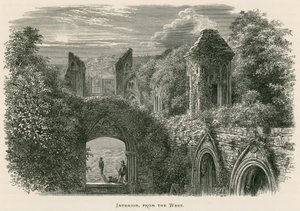Abadía de Glastonbury, interior, desde el oeste de Alexander Francis Lydon