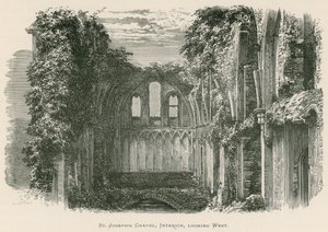 Abadía de Glastonbury, Capilla de San José, Interior, mirando al oeste