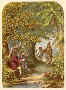Robinson Crusoe sorprendiendo a los tres ingleses de Alexander Francis Lydon