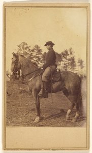 [Hombre con sombrero, de perfil, a caballo] de Alexander Gardner