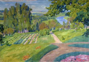 Una finca. Pintura de Alexander Fyodorovich Gaush (1873-1947), óleo sobre lienzo, ca. 1910, arte ruso, art nouveau. Museo Regional de Arte M.Vrubel, Omsk (Rusia). de Alexander Gaush