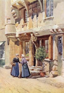 Casas antiguas en Chinon (litografia en color) de Alexander Henry Hallam Murray