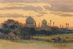 Atardecer detrás del Ibrahim Roza, Bijapur, c1880 1905 de Alexander Henry Hallam Murray