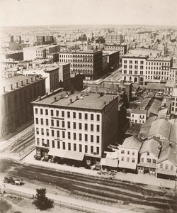 Vista nornoroeste desde la cúpula del juzgado en Chicago, 1858
