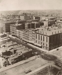 Vista noroeste desde la cúpula del juzgado en Chicago, 1858 de Alexander Hesler