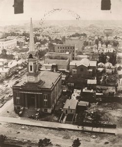 Vista sur desde la cúpula del juzgado en Chicago, 1858