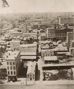 Vista oeste desde la cúpula del juzgado en Chicago, 1858 de Alexander Hesler