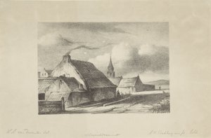 Casas y una torre de iglesia en Katwijk de Alexander Hieronymus Bakhuyzen (II)