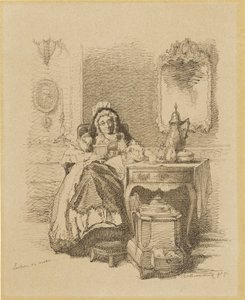 Lezende orde dame
Lectura matutina (título en el objeto) de Alexander Hugo Bakker Korff