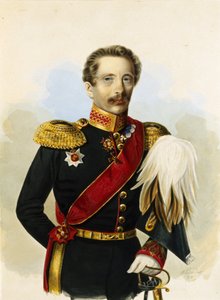 Retrato de Mikhail Grigorievich Khomutov, atamán del ejército cosaco del Don. Obra de Alexander Ivanovich Klunder (1802-1875), acuarela sobre papel de Alexander Ivanovich Klünder