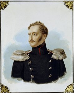 Retrato del emperador ruso Nicolás I (1796-1855). Obra de Alexander Ivanovich Klunder (1802-1875), acuarela y blanco sobre cartón de Alexander Ivanovich Klünder