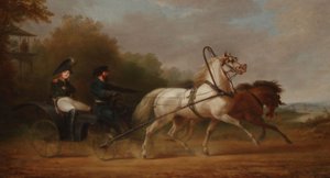 El zar Alejandro I conduciendo un droschki