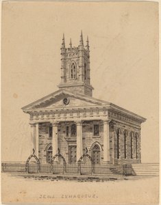 Sinagoga judía, N.Y. de Alexander Jackson Davis