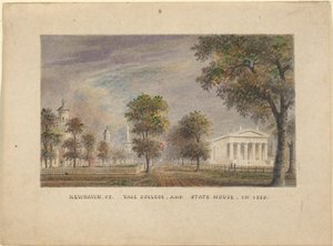CT de New Haven. Yale College y State House en 1830