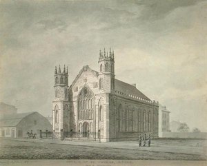 Iglesia de San Tomás, Broadway, Ciudad de Nueva York, c.1829 de Alexander Jackson Davis