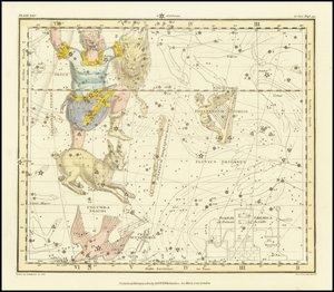 1822 - Alexander Jamieson - Orion, Psaltriem Georgii, Sceptrum Brandenburgium, Lepus y Columba Noachi de Alexander Jamieson