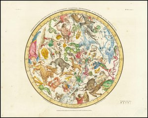 1822 - Alexander Jamieson - Proyección estereográfica del hemisferio norte celeste de Alexander Jamieson