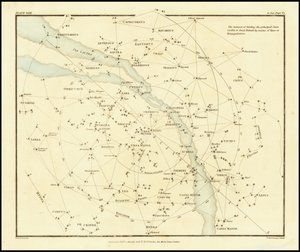 1822 - Alexander Jamieson - La manera de encontrar las estrellas principales visibles en Gran Bretaña por mans de líneas o Triangulación de Alexander Jamieson