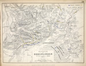 Mapa de la Batalla de Hohenlinden, publicado por William Blackwood and Sons, Edimburgo y Londres, 1848