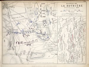Mapa de la Batalla de La Rothiere, publicado por William Blackwood and Sons, Edimburgo y Londres, 1848 (grabado a mano)