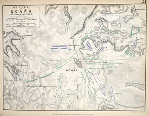 Mapa de la Batalla de Ocaña, publicado por William Blackwood and Sons, Edimburgo y Londres, 1848 de Alexander Keith Johnston