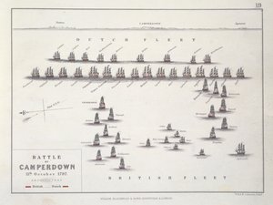 Plano de la Batalla de Camperdown, 11 de octubre de 1797, c.1830s