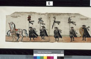(detalle) del Cortejo Fúnebre de Huntly, dicho haber sido utilizado para las exequias de George 1º, Marqués de Huntly