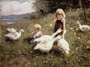 Alimentando gansos de Alexander Koester