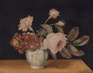 Flores en un tarro de Delft de Alexander Marshal