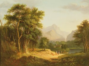 Paisaje de las Tierras Altas con Figuras