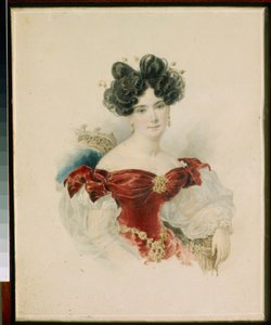 Portrait de la princesse Natalia Viktorovna Kotchoubei (1800-1854) - Aquarelle sur papier de Alexander Briullov (Alexandre Brioullov) (1798-1877) de Alexander Pavlovich Briullov