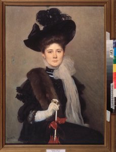 Retrato de la artista Lyubov Gaush (1877-1943). Obra de Alexander (Alexander) Petrovich Sokolov (1830-1911), acuarela sobre papel. Arte ruso, finales del siglo XIX-principios del XX, modernismo. Museo Regional de Arte, Simferopol (Ucrania). de Alexander Petrovich Sokolov
