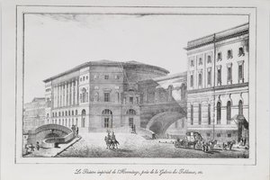 El Teatro del Hermitage en San Petersburgo Serie Vistas de San Petersburgo, 1820s de Alexander Pluchart