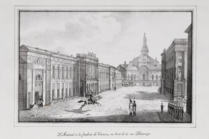 Vista del Arsenal y la Fundición en San Petersburgo, Serie Vistas de San Petersburgo, 1820s de Alexander Pluchart