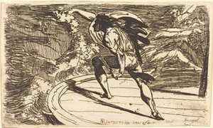 Cormar atacando al espíritu de las aguas de Alexander Runciman
