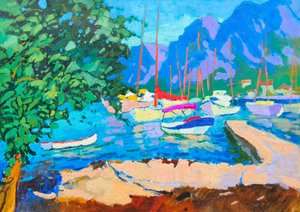 Un animado puerto mediterráneo de Alexander Shandor