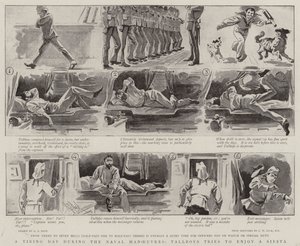 Un Día Cansado durante las Maniobras Navales, Tallboys intenta disfrutar de una Siesta de Alexander Stuart Boyd