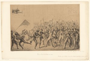 Los estudiantes celebran el saludo a su ídolo Franz Liszt
Franz Liszt en Leiden en 184* (título en el objeto)
Del pasado (título de la serie) de Alexander Ver Huell (signed by artist)