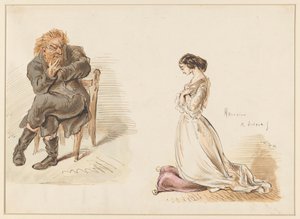 Estudios de la figura de un hombre y una joven de Alexander Ver Huell