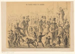 Gente en el prado de Pascua en Arnhem El Paasch-Weide en Arnhem (título sobre el objeto)