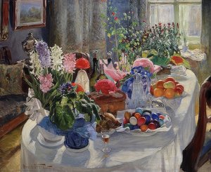 Mesa de Pascua. 1915-16 de Alexander Vladimirovich Makovsky