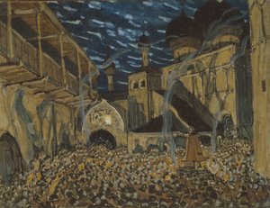 Diseño escénico para la ópera La doncella de Pskov de N. Rimsky-Korsakov