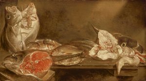 Naturaleza muerta con pescado, 1640 de Alexander van Adriaenssen