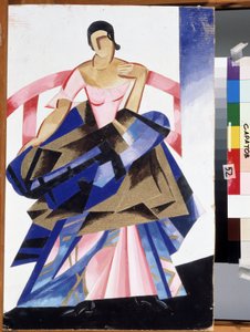 Traje para el personaje de Julieta en la obra "Romeo y Julieta" de William Shakespeare. Gouache de Alexandra Alexandrovna Exter (1882-1949) 1921 Estado A. Museo de Arte Radishchev, Saratov de Alexandra Alexandrowna Exter